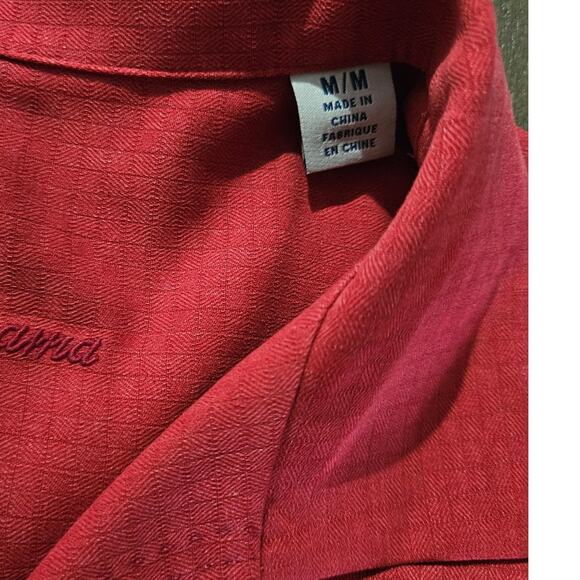 Men's Tommy Bahama Island Zone SS Size Medium Watermelon Color Logo Button Up - Picture 3 of 10